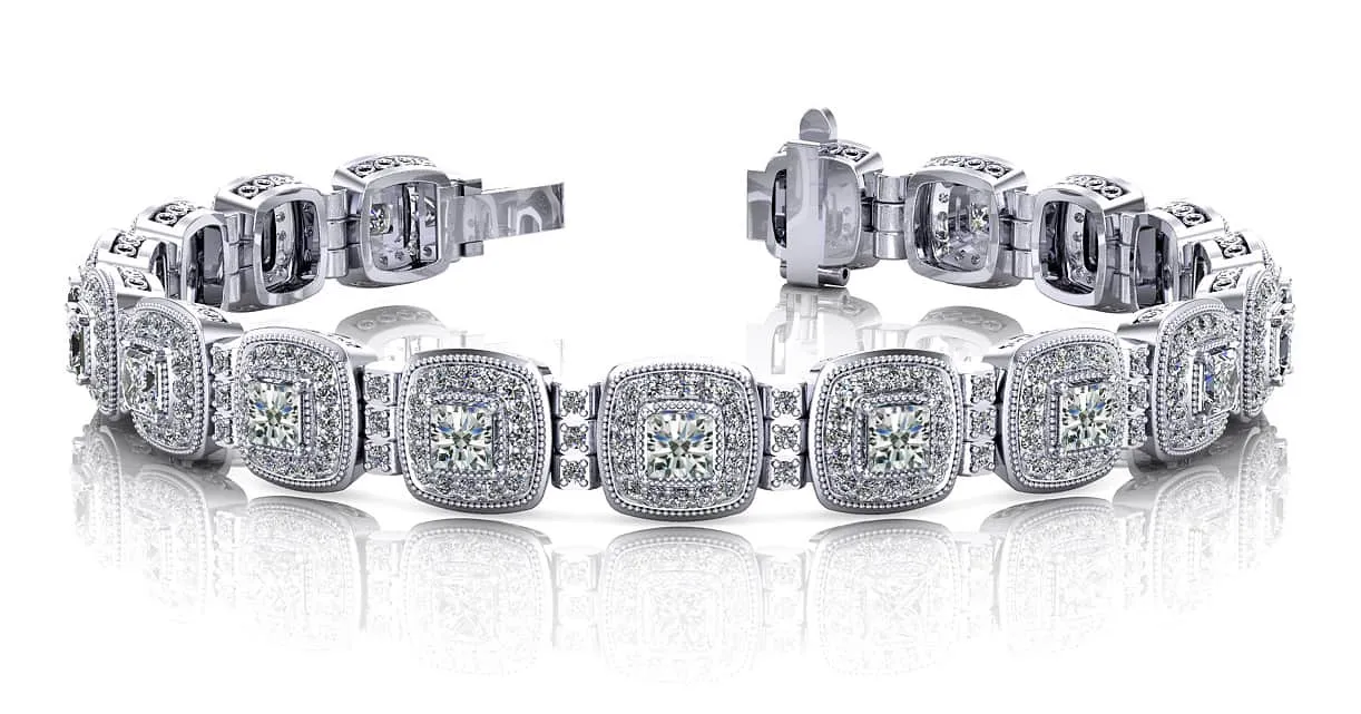 Fanciful Lab-Grown Diamond Bracelet with 6.39 ct.(finished) 1.1mm, 3.4mm