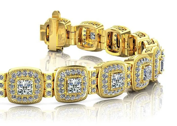 Fanciful Lab-Grown Diamond Bracelet with 6.39 ct.(finished) 1.1mm, 3.4mm