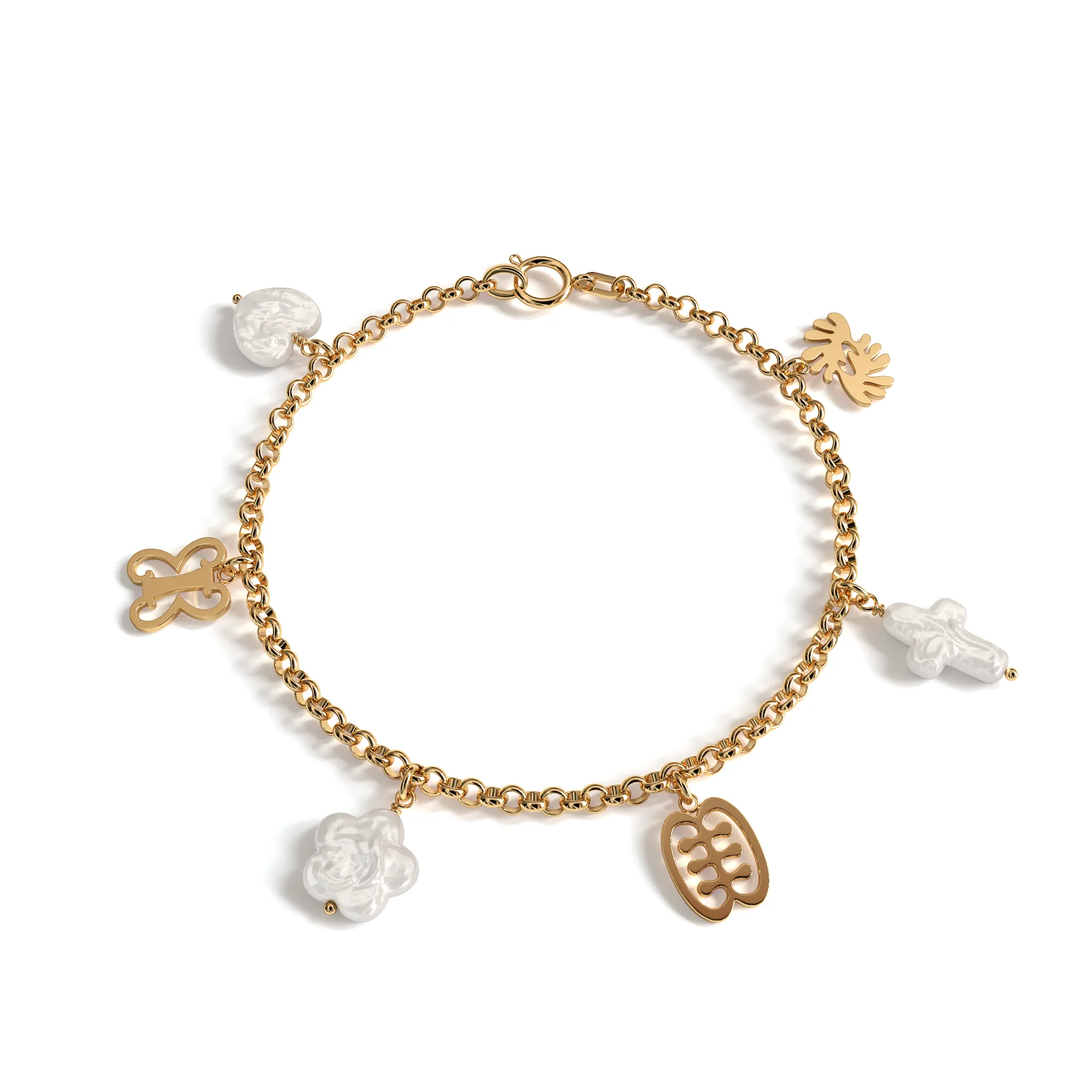 Fancy Pearl Adinkra Bracelet