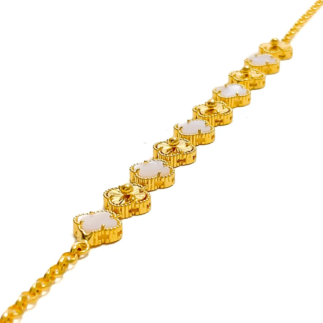 Fancy Two-Tone 21k Gold Bracelet