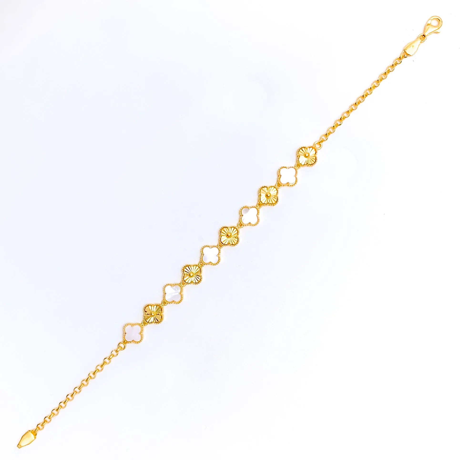 Fancy Two-Tone 21k Gold Bracelet