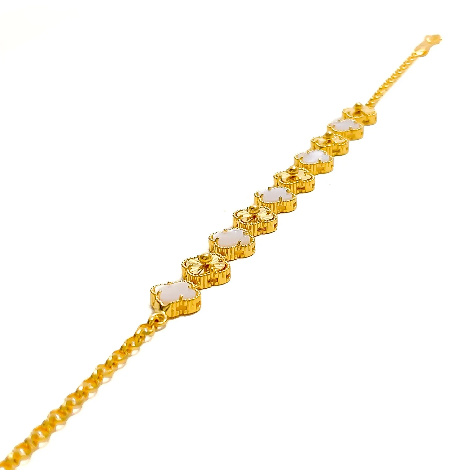 Fancy Two-Tone 21k Gold Bracelet