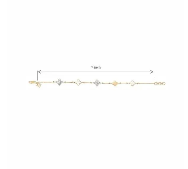Farah Khan 18K Yellow Gold White Ceramic Station Bracelet