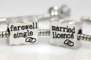Farewell Single Married Licence European Bead Charm for snake charm Bracelet