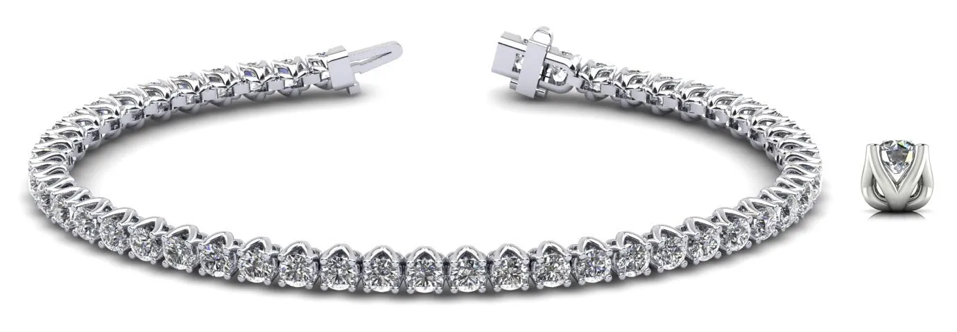Fiery Flame Lab-Grown Diamond Tennis Bracelet with 1.95 ct.(finished) 2mm
