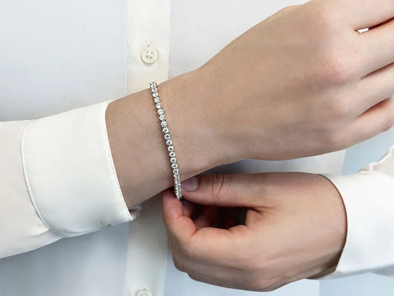 Fiery Flame Lab-Grown Diamond Tennis Bracelet with 1.95 ct.(finished) 2mm