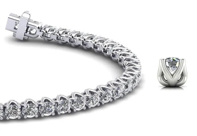 Fiery Flame Lab-Grown Diamond Tennis Bracelet with 1.95 ct.(finished) 2mm