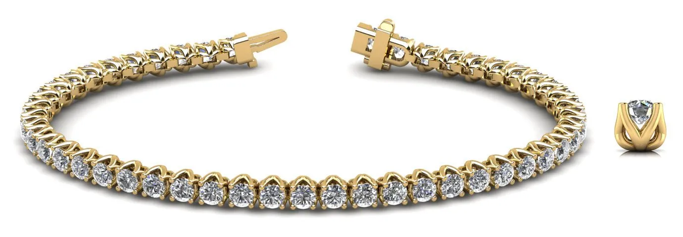 Fiery Flame Lab-Grown Diamond Tennis Bracelet with 1.95 ct.(finished) 2mm