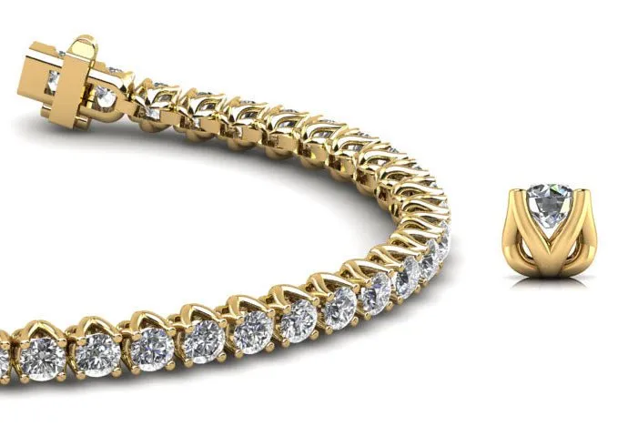 Fiery Flame Lab-Grown Diamond Tennis Bracelet with 1.95 ct.(finished) 2mm