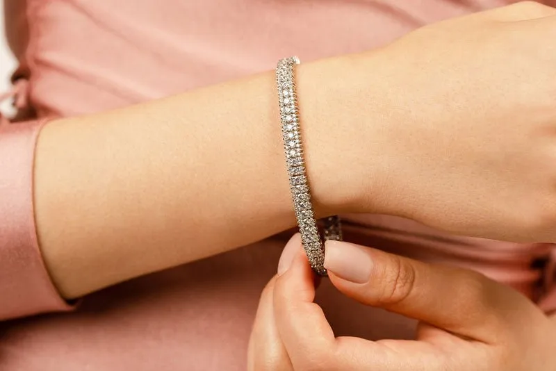 Flashy Prong Set Lab-Grown Diamond Bracelet with 8.91 ct.(finished) 1.5mm, 3mm