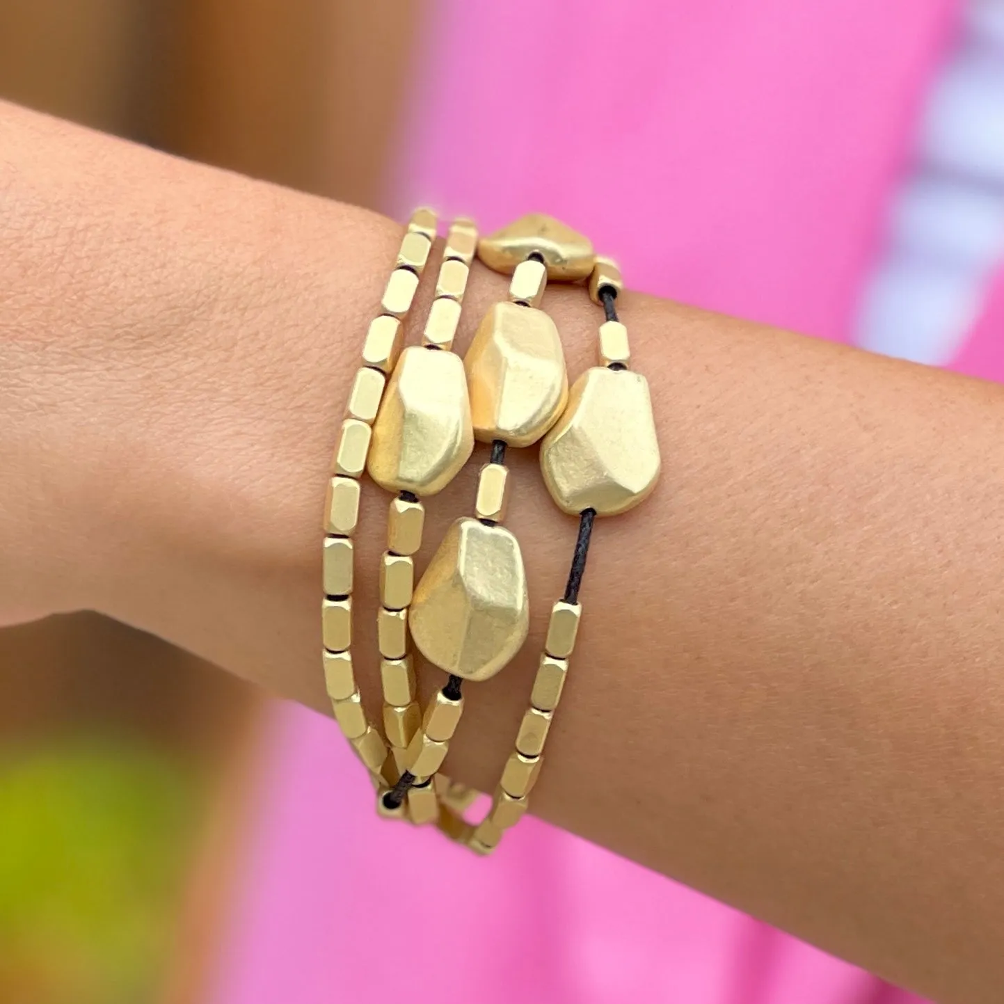 Flat Ball Bracelet Gold