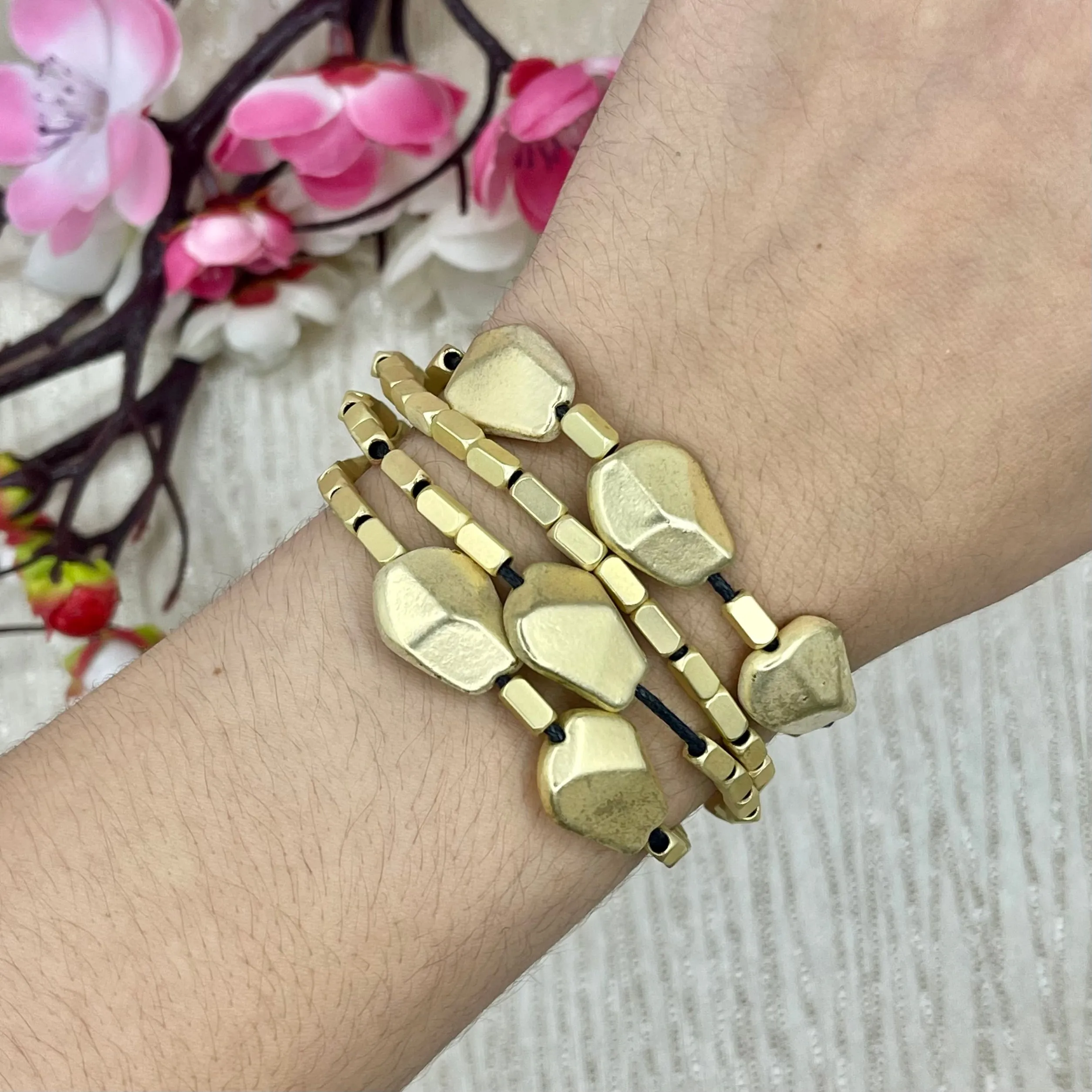 Flat Ball Bracelet Gold