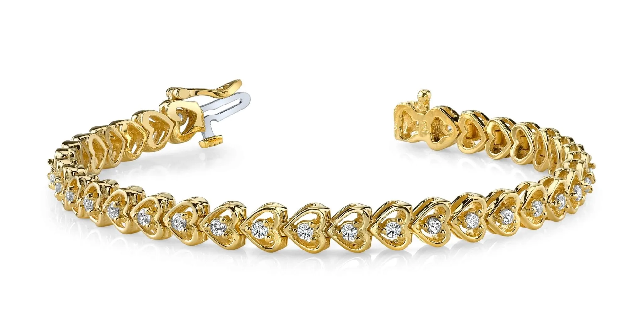 Floating Diamond Heart Diamond Bracelet with 0.82 ct.(finished) 1.5mm