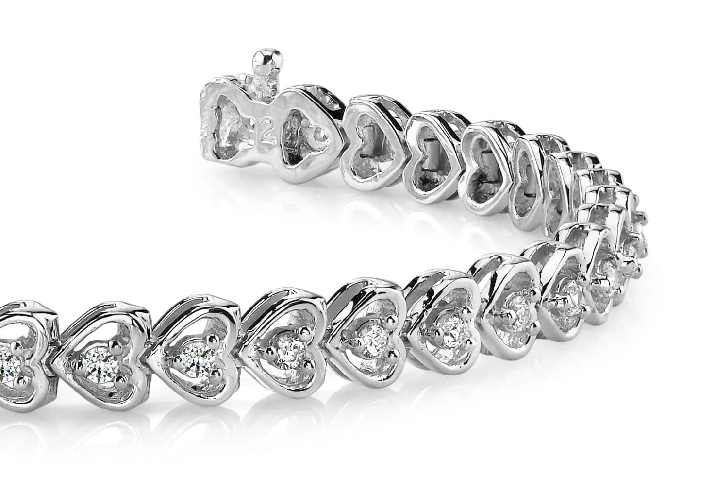 Floating Diamond Heart Diamond Bracelet with 0.82 ct.(finished) 1.5mm