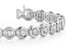 Floating Diamond Round Link Lab-Grown Diamond Bracelet with 1.50 ct.(finished) 2.75mm