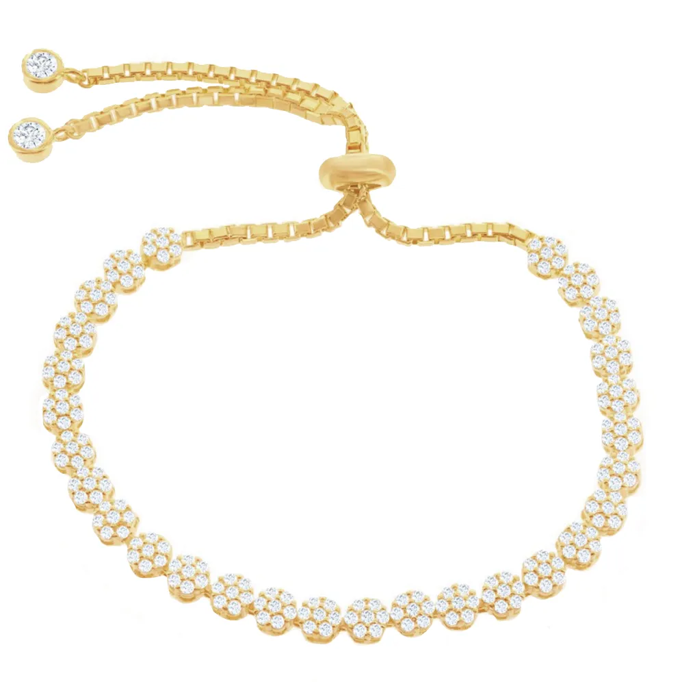 Flower Cluster Bolo Bracelet