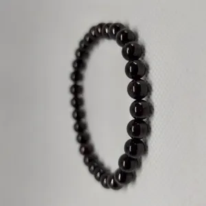 Garnet Round Bead Crystal Bracelet