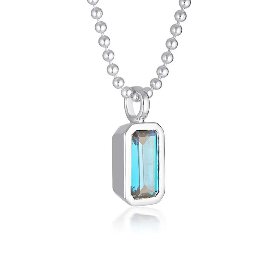 Gemstone Adornment - Emerald Cut - Sky Blue Topaz