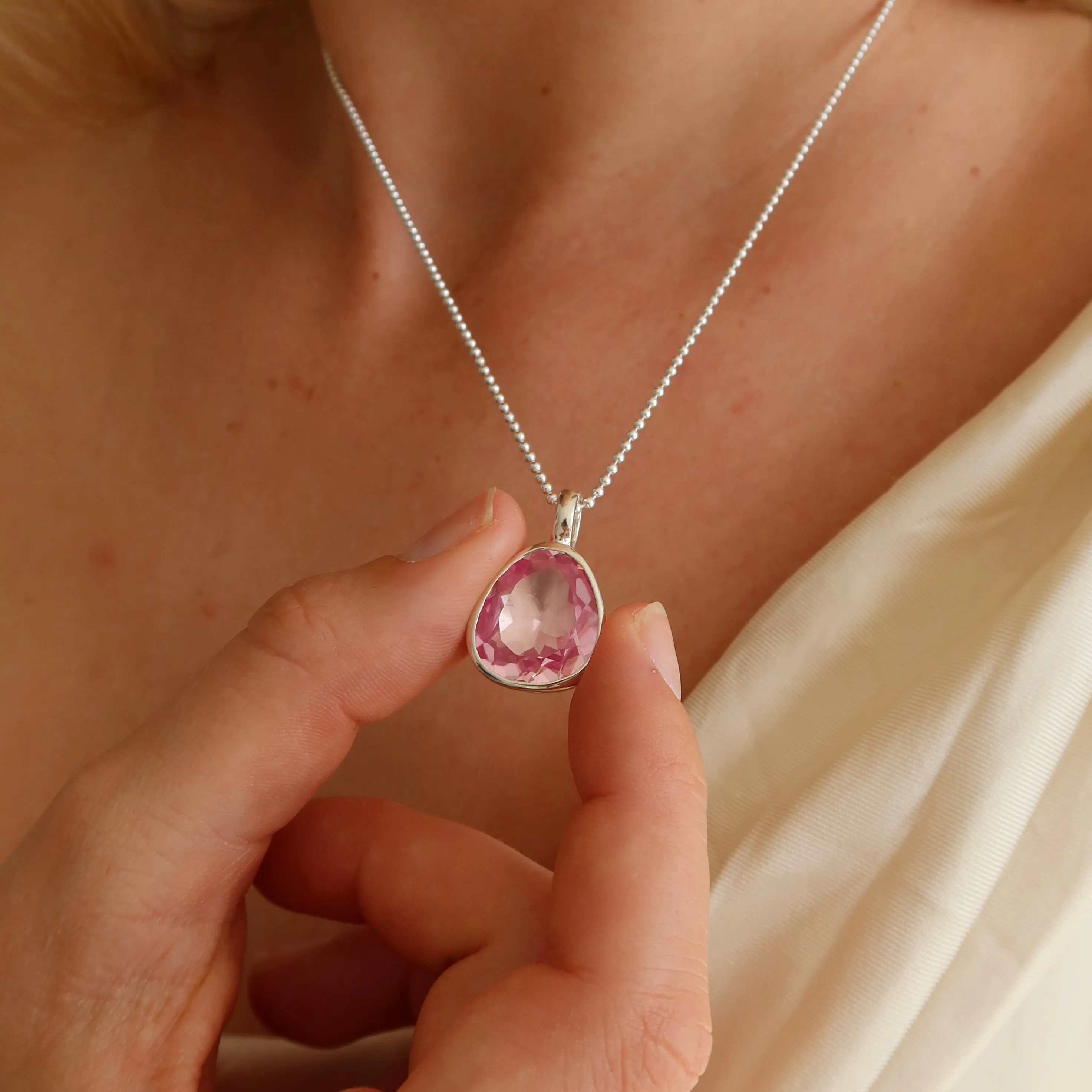Gemstone Adornment - Tri-Cut - Rosie Corundum