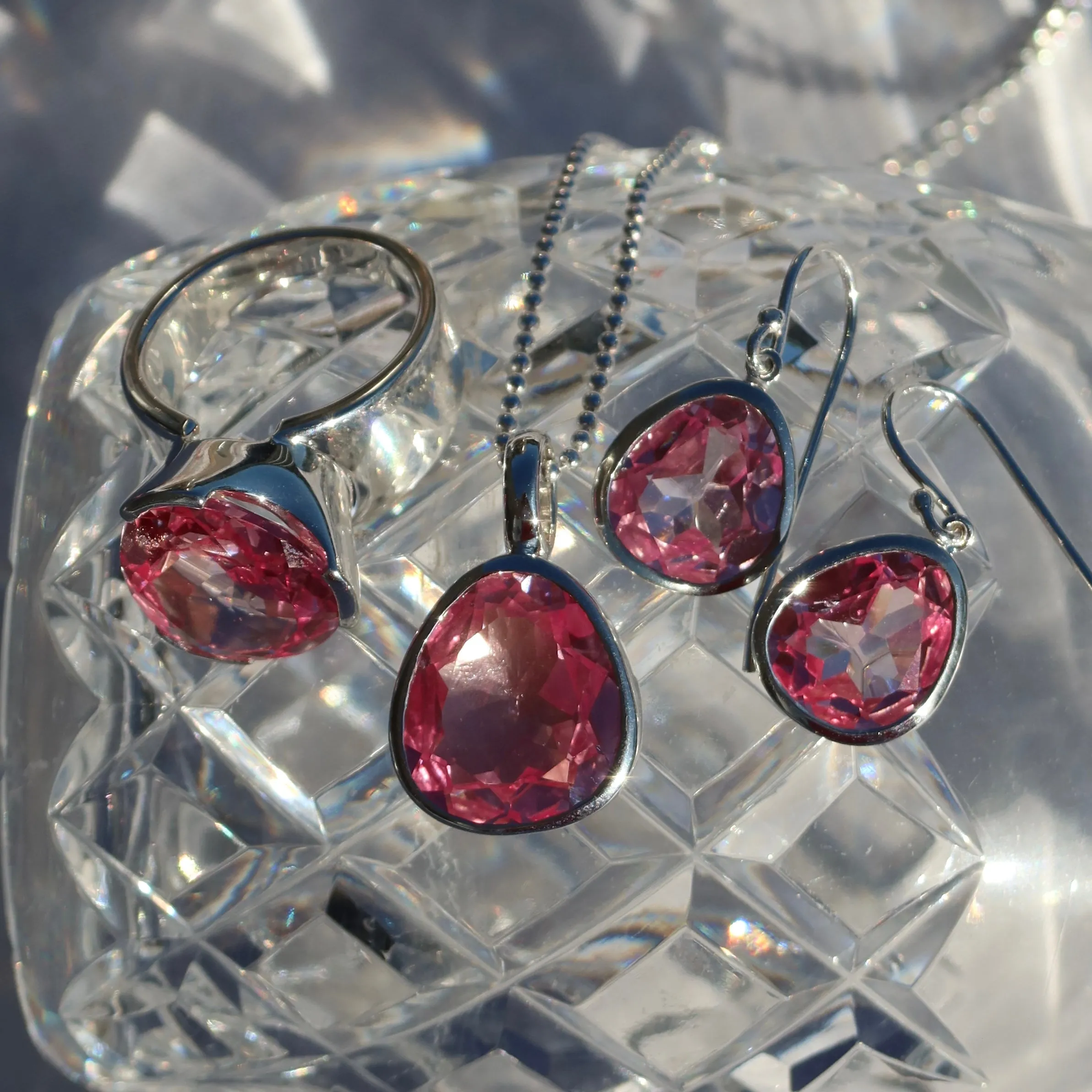 Gemstone Adornment - Tri-Cut - Rosie Corundum