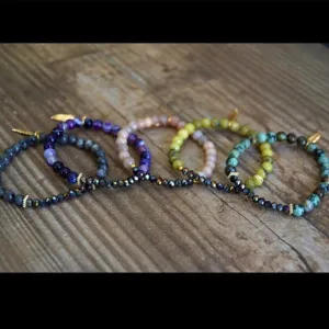 Gemstone & Crystal Stretch Bracelet