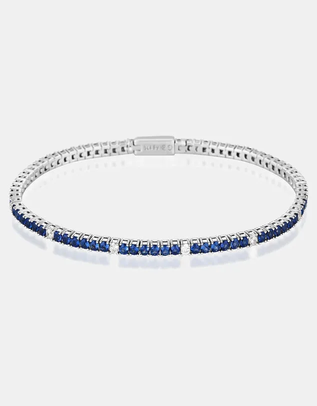 Georgini Milestone Sapphire Nano And CZ 2mm Tennis Bracelet