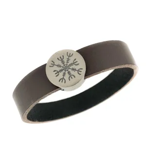 Ægishjálmur - Helm of Awe Leather Bracelet