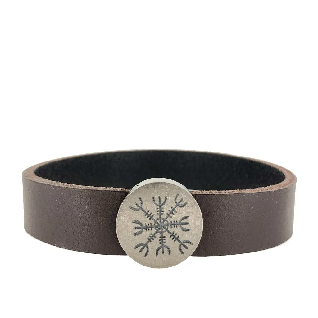 Ægishjálmur - Helm of Awe Leather Bracelet