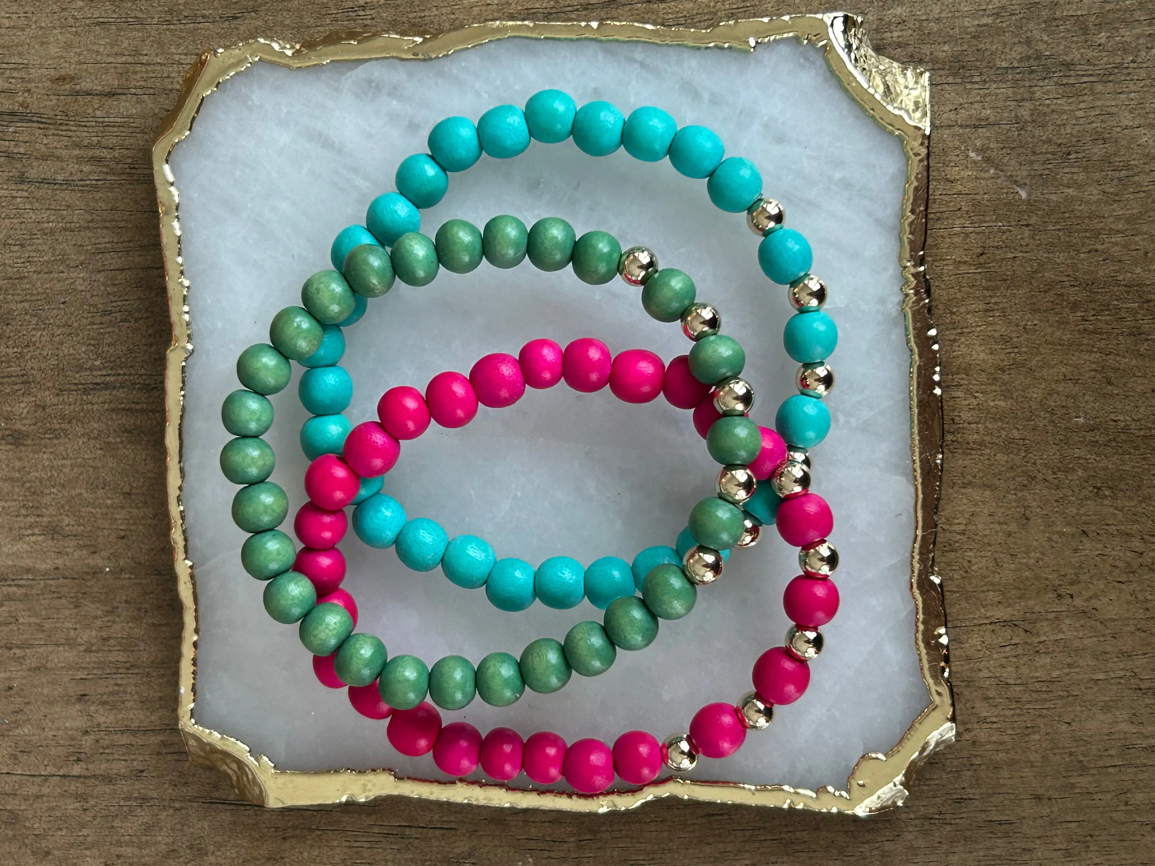 Gold Boho Wood Stackers