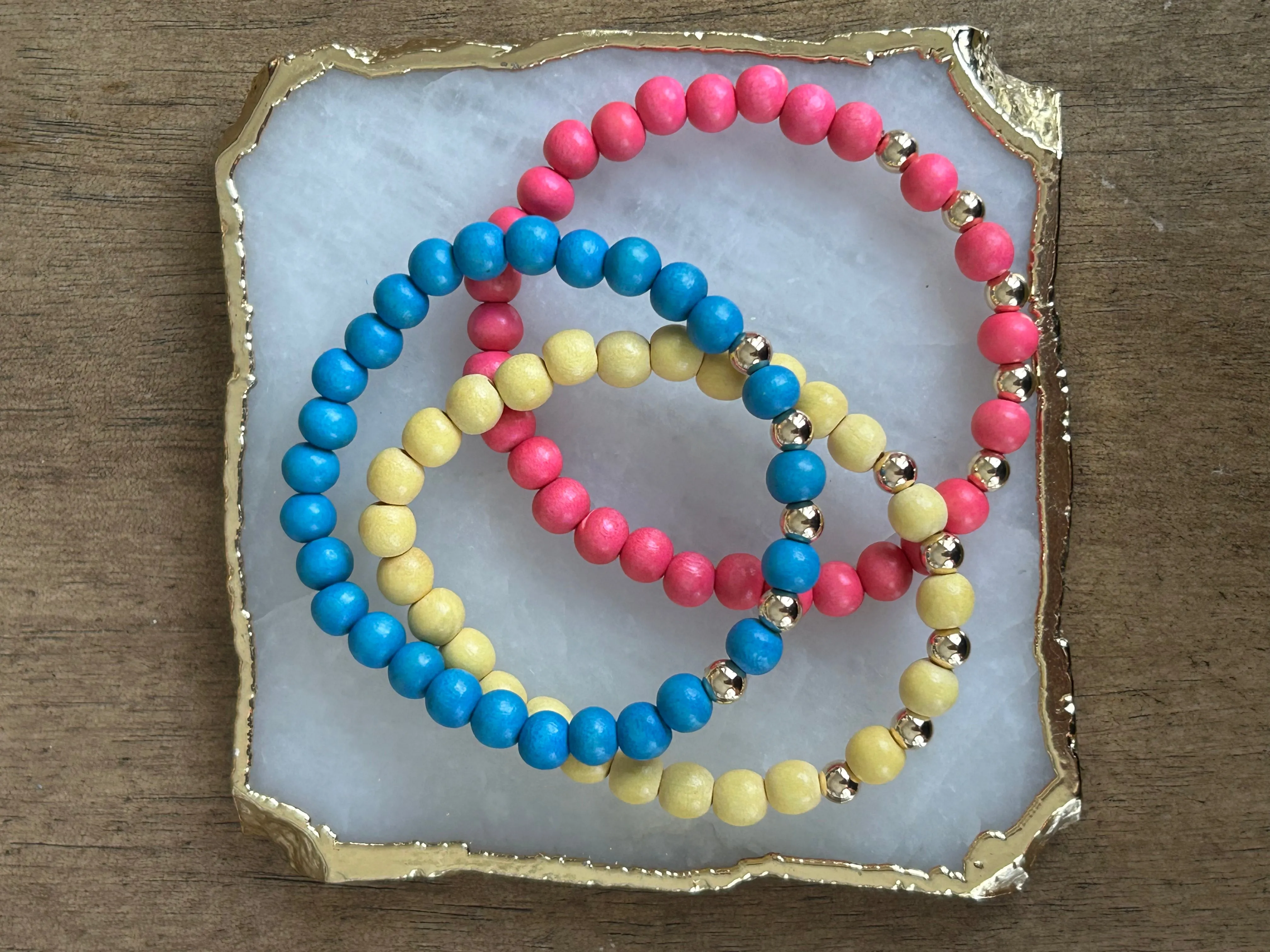 Gold Boho Wood Stackers