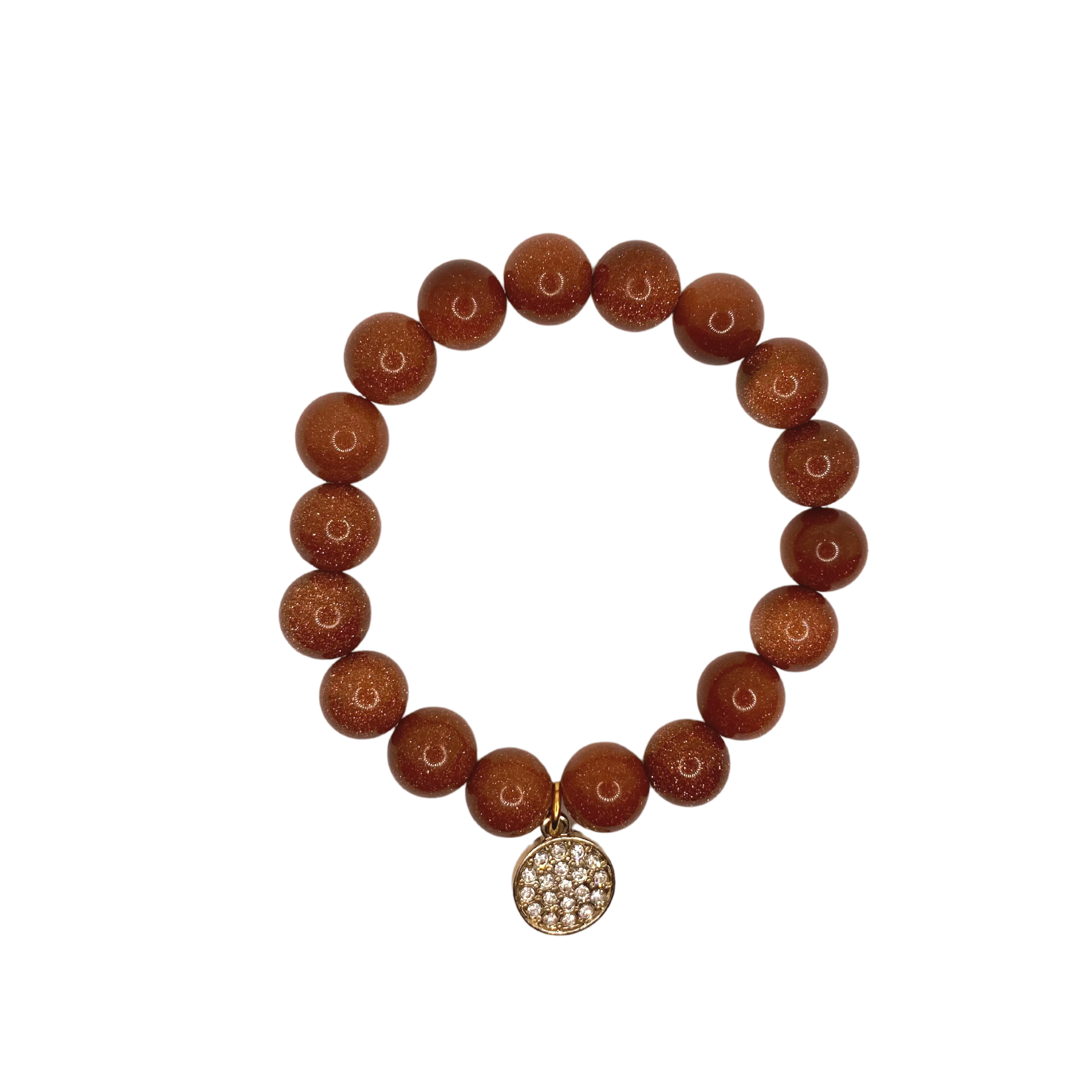 Gold Pave Disc Goldstone 10mm