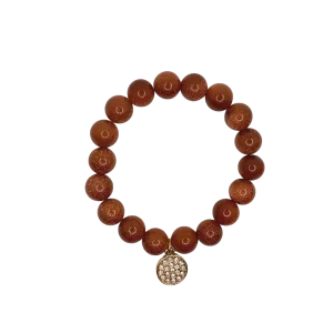 Gold Pave Disc Goldstone 10mm
