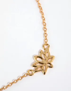 Gold Plated Sterling Silver Lotus Bracelet or Anklet