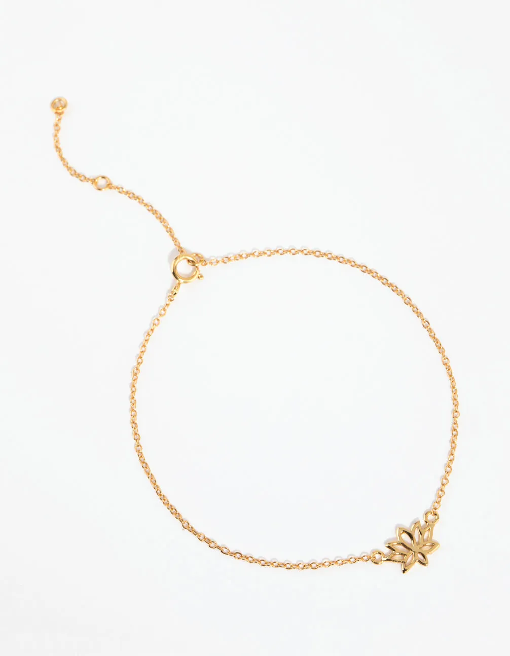 Gold Plated Sterling Silver Lotus Bracelet or Anklet