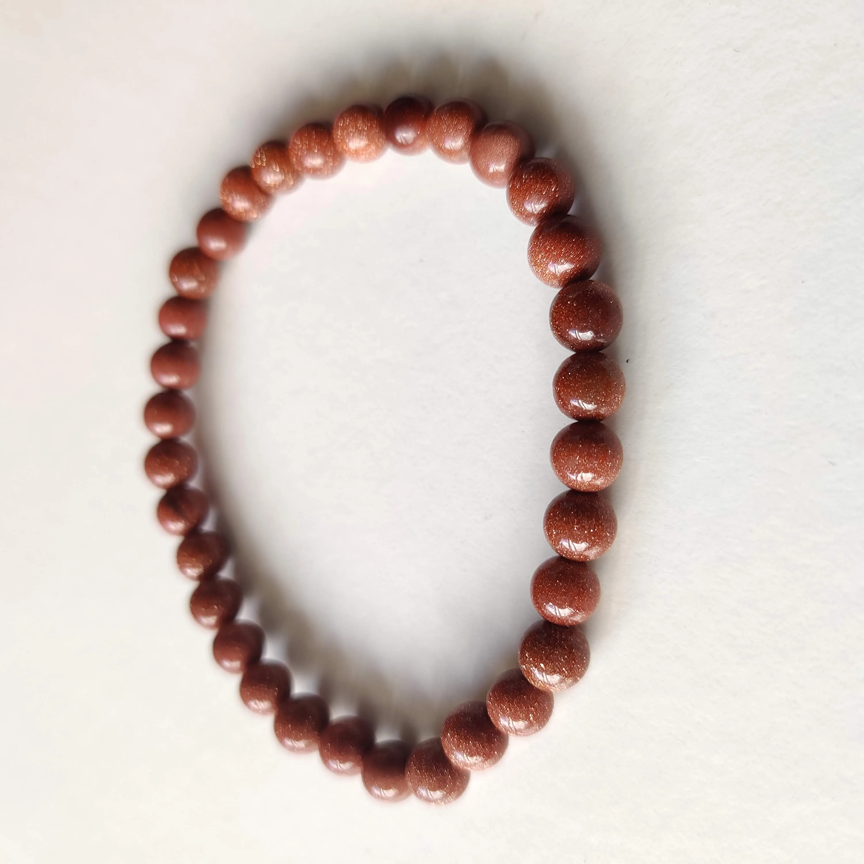 Goldstone Round Bead Crystal Bracelet