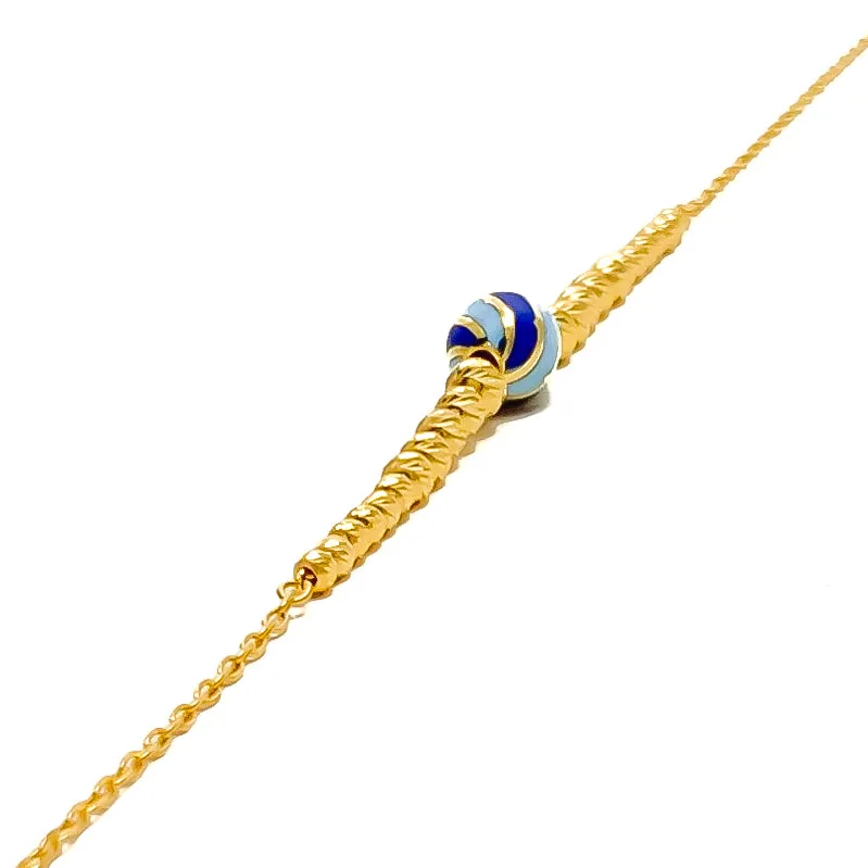 Gorgeous Blue 21k Gold Bracelet