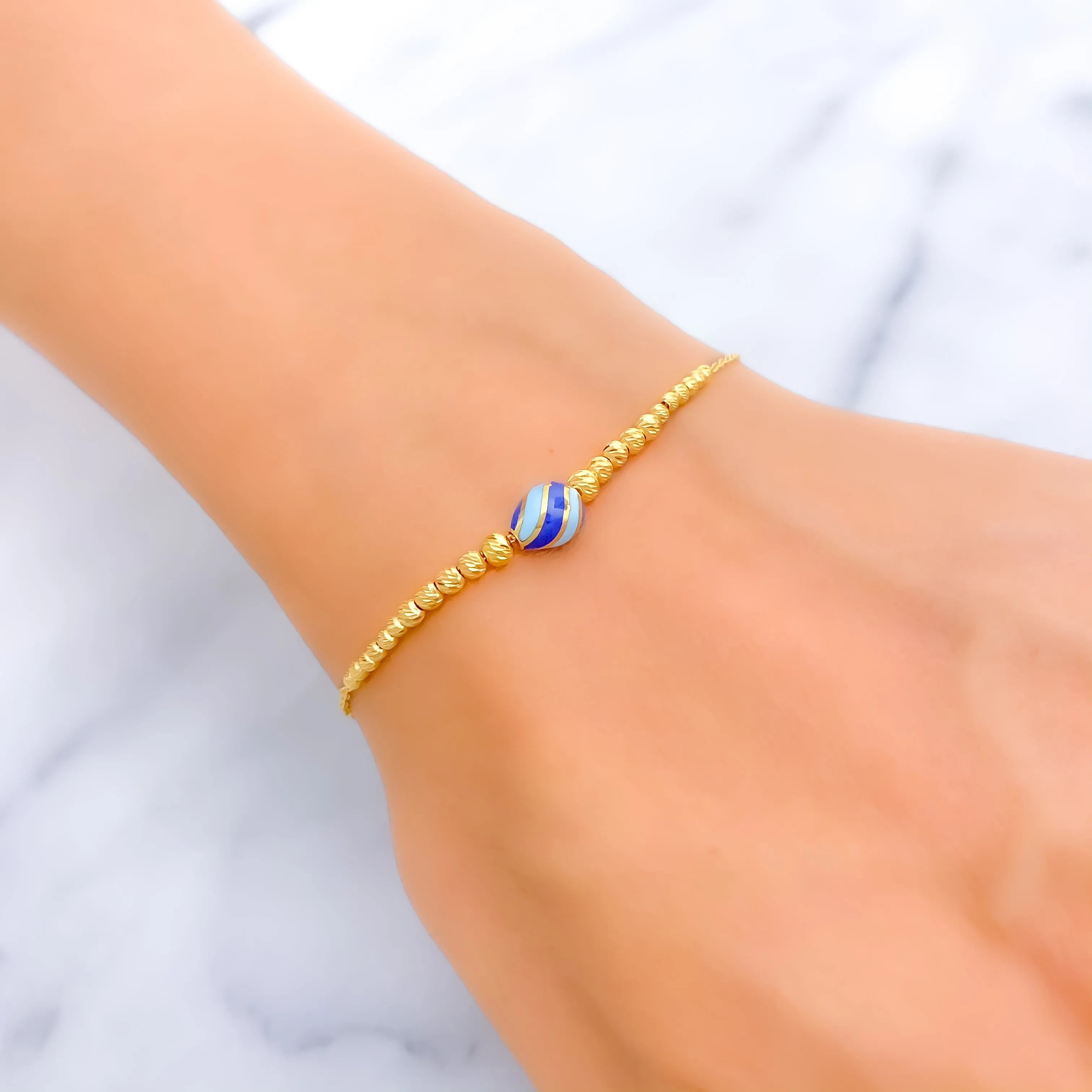 Gorgeous Blue 21k Gold Bracelet