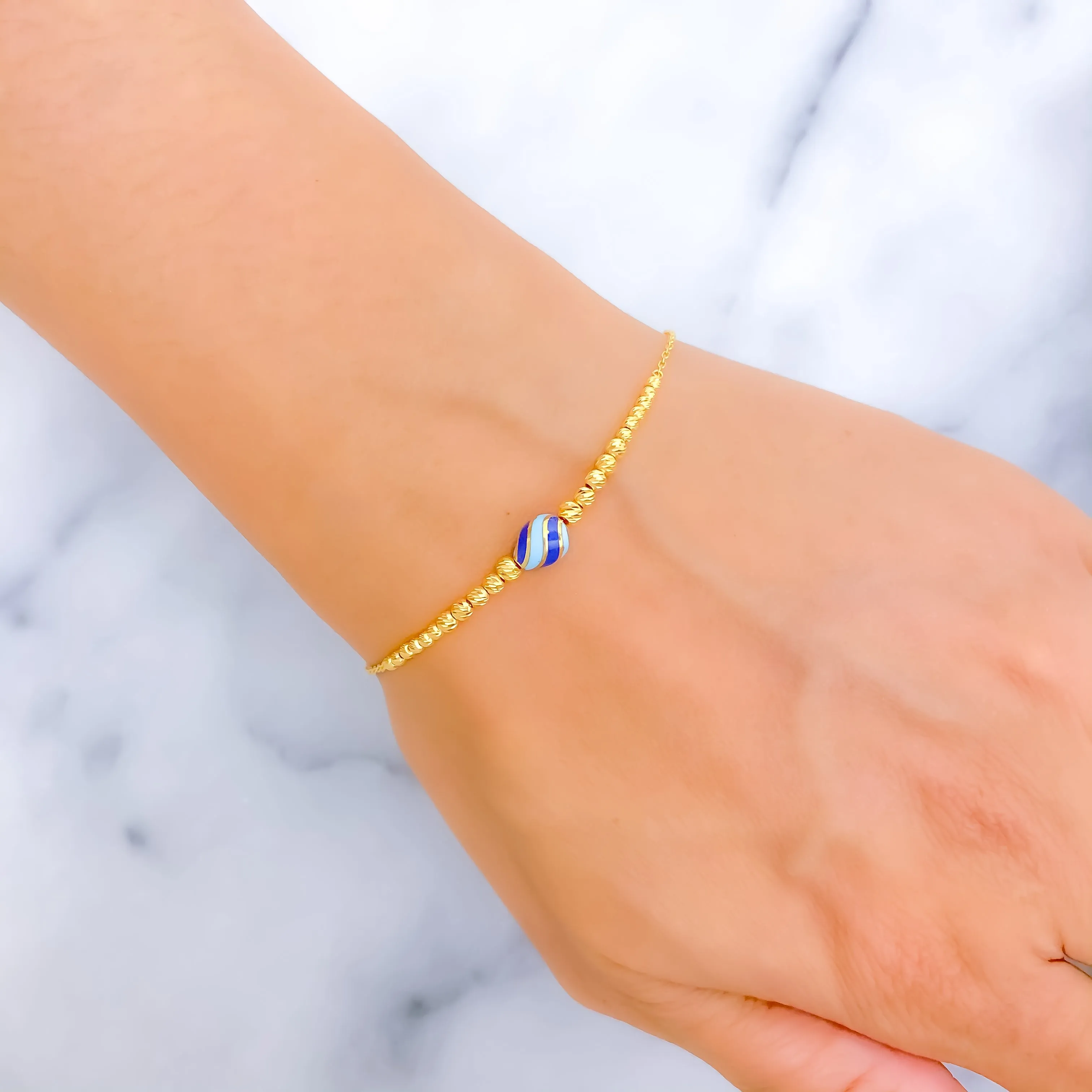 Gorgeous Blue 21k Gold Bracelet
