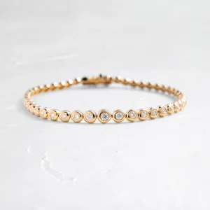 Graduated Diamond Pillow Eternity Bracelet - In Stock