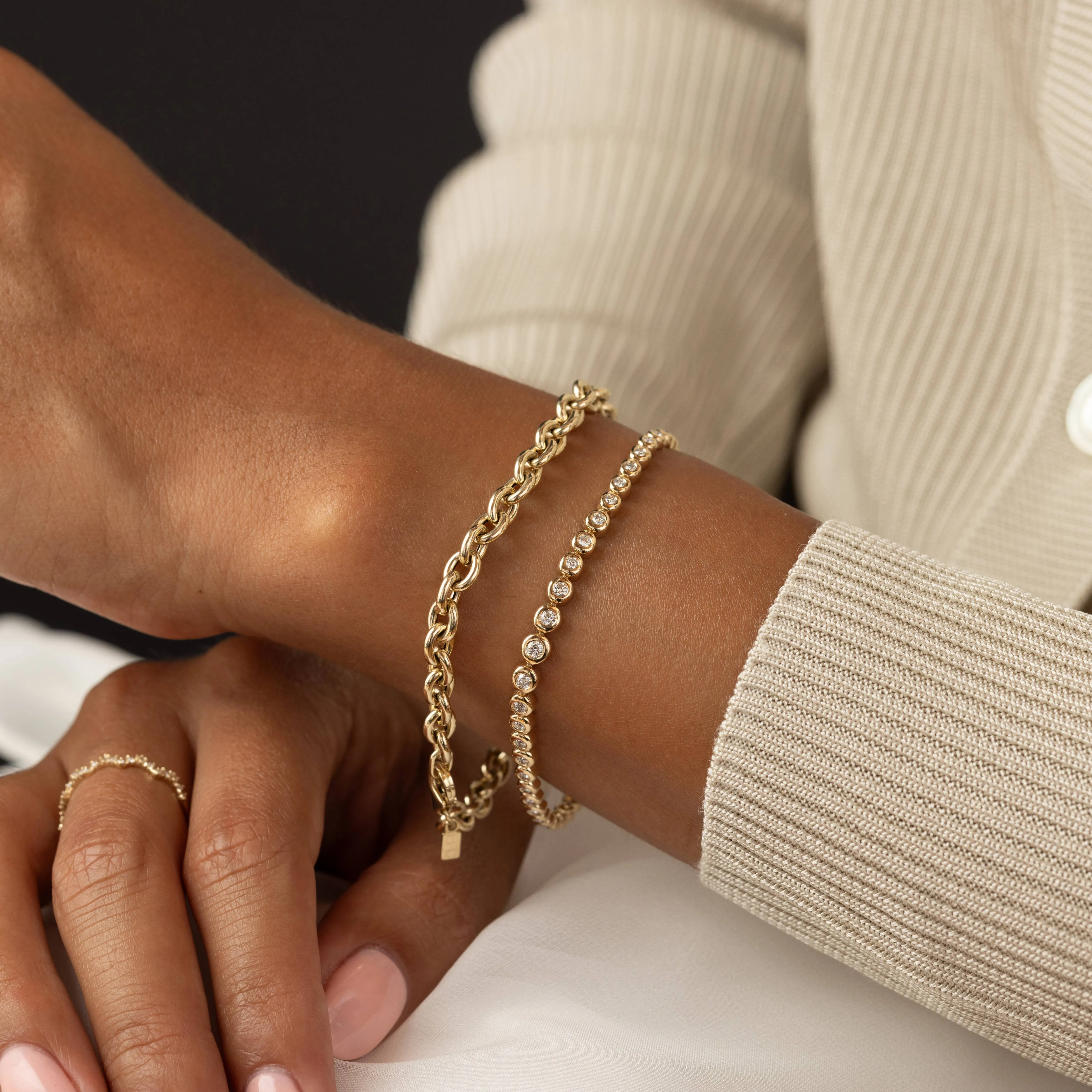 Graduated Diamond Pillow Eternity Bracelet - In Stock