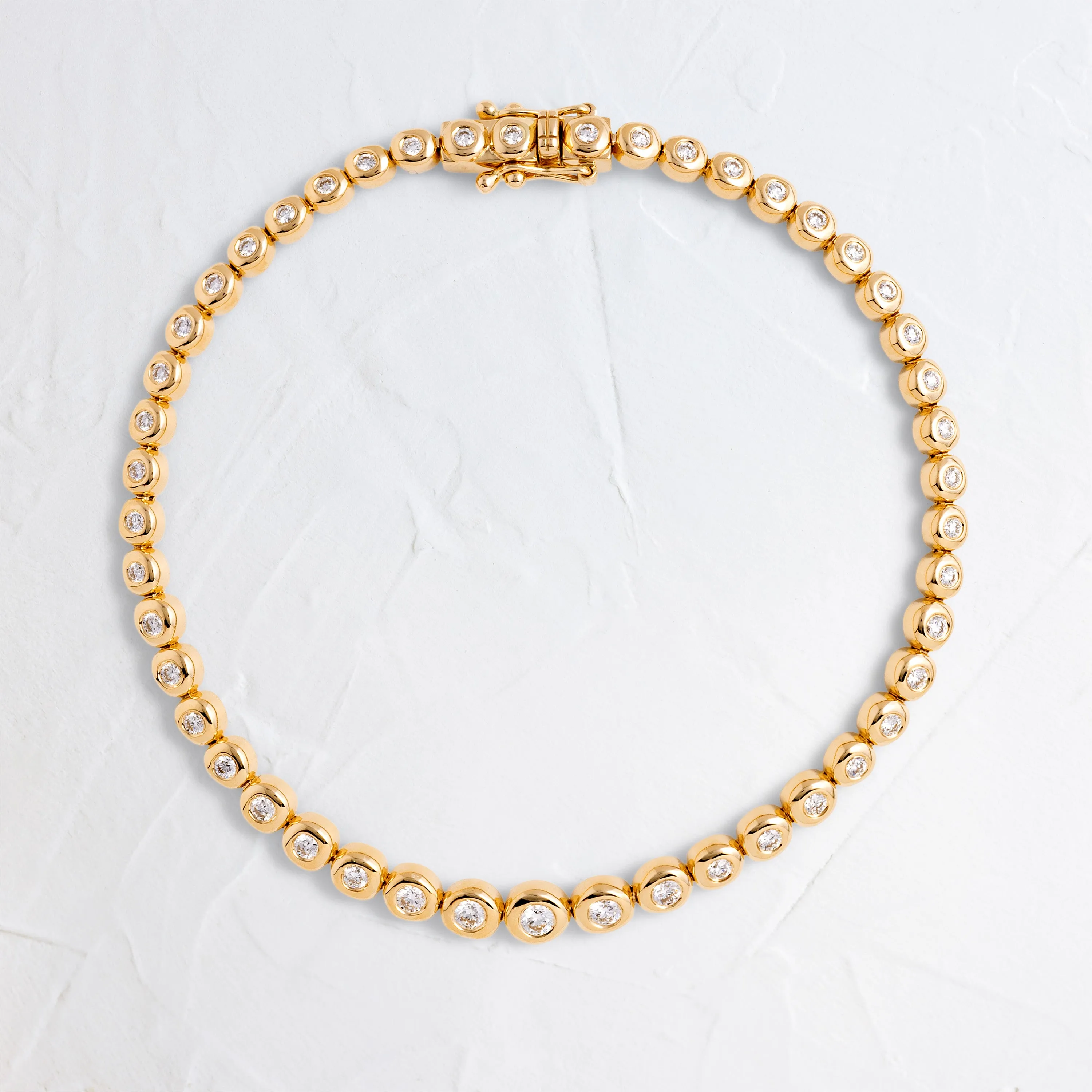Graduated Diamond Pillow Eternity Bracelet - In Stock