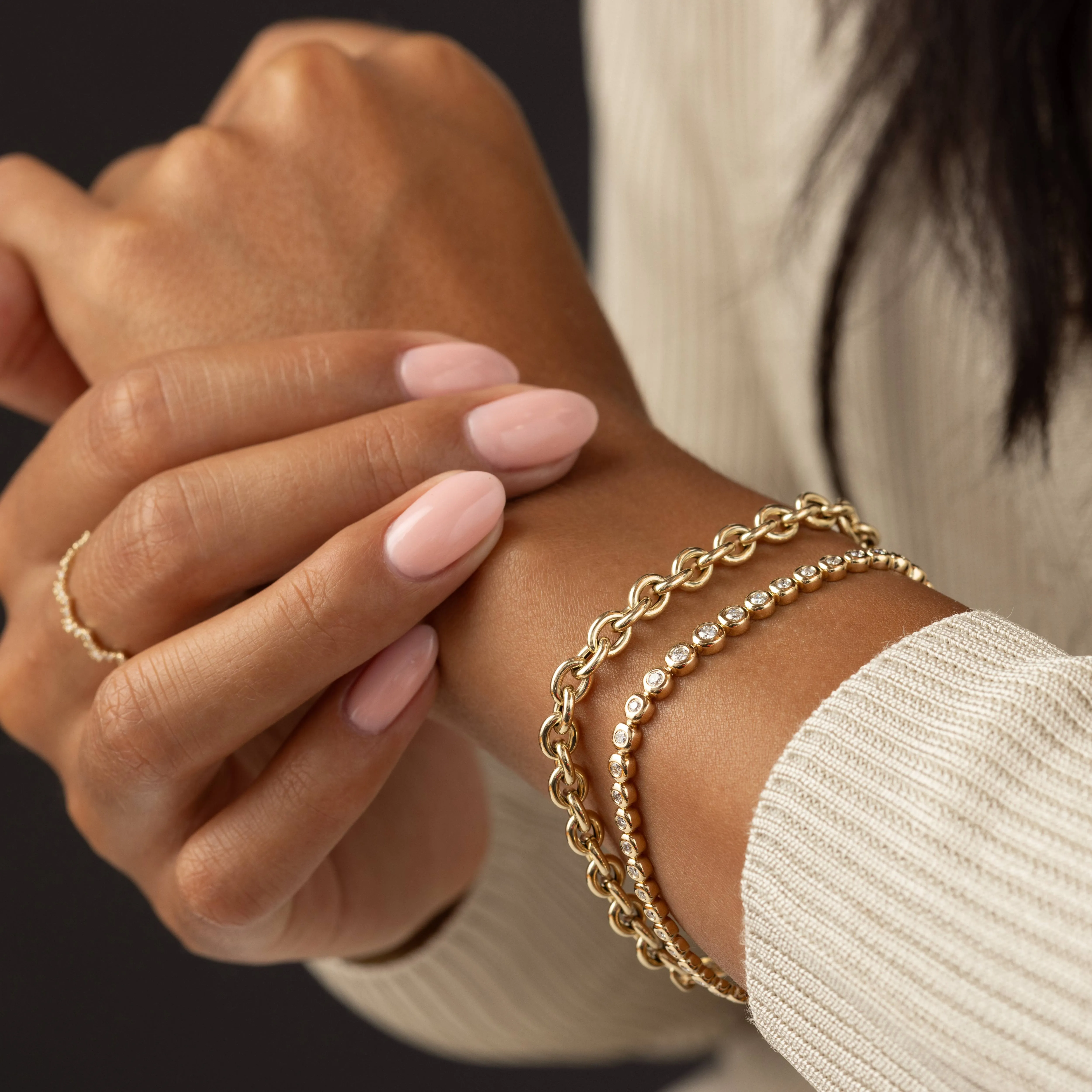 Graduated Diamond Pillow Eternity Bracelet - In Stock