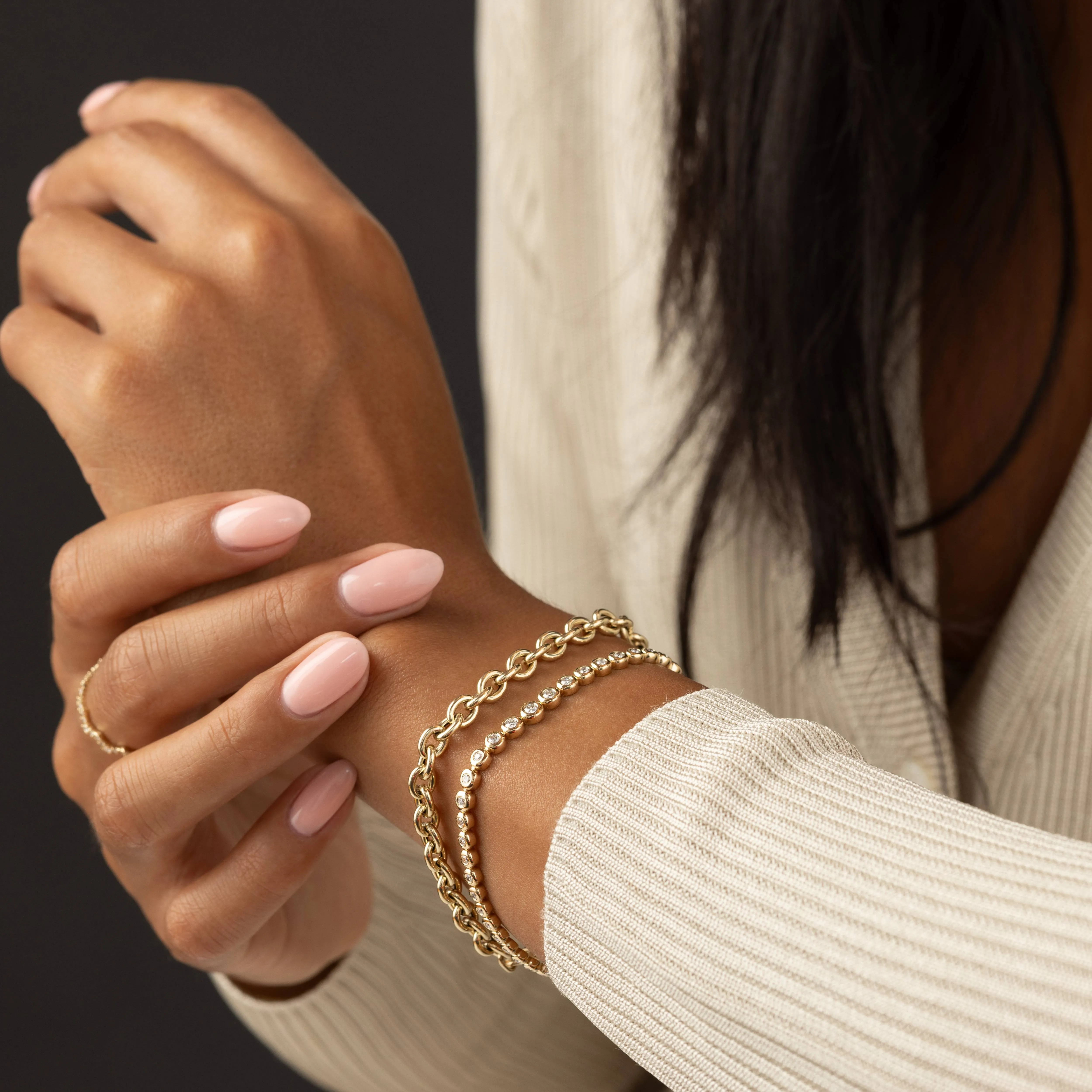 Graduated Diamond Pillow Eternity Bracelet - In Stock
