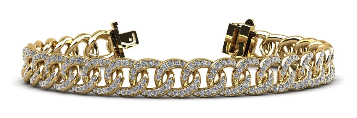 Graduated Diamond Swirl Bracelet for Women Diamond with 3.57 ct.(finished) 1.2mm, 1.3mm, 1.4mm