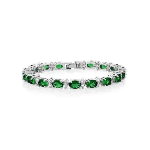 Green Cz 925 Sterling Silver Tennis Bracelet Jewelry