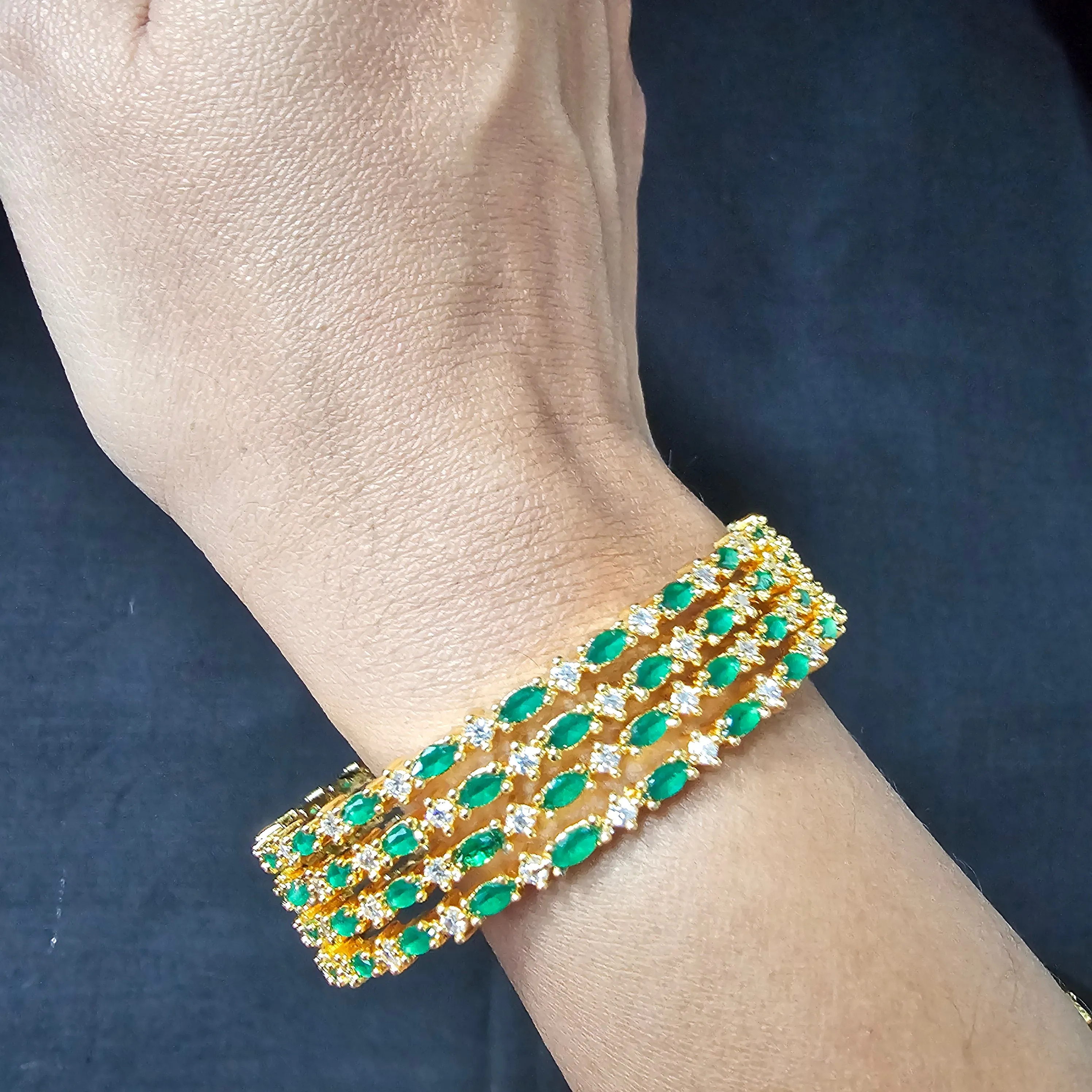Green Gold Plated bangles