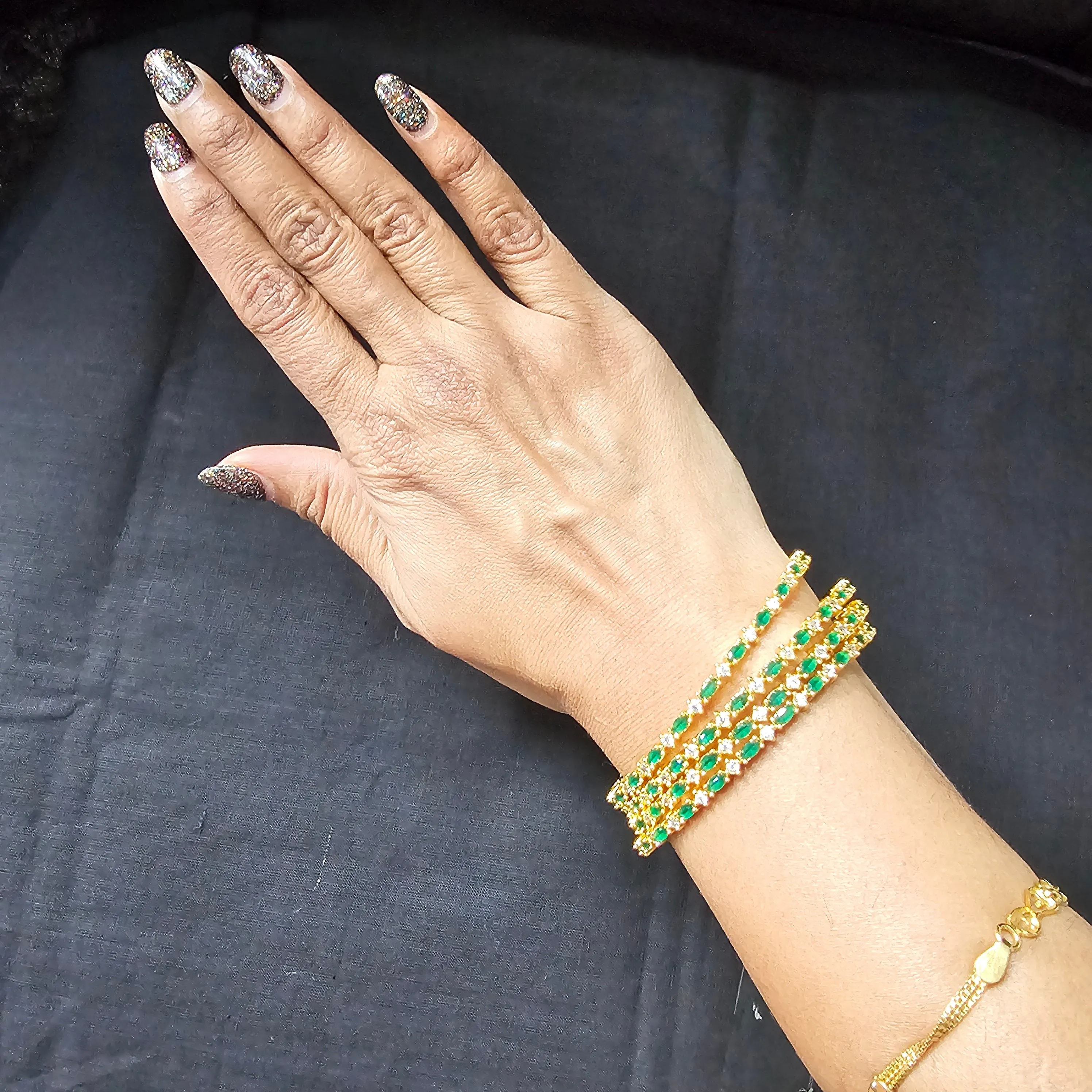 Green Gold Plated bangles