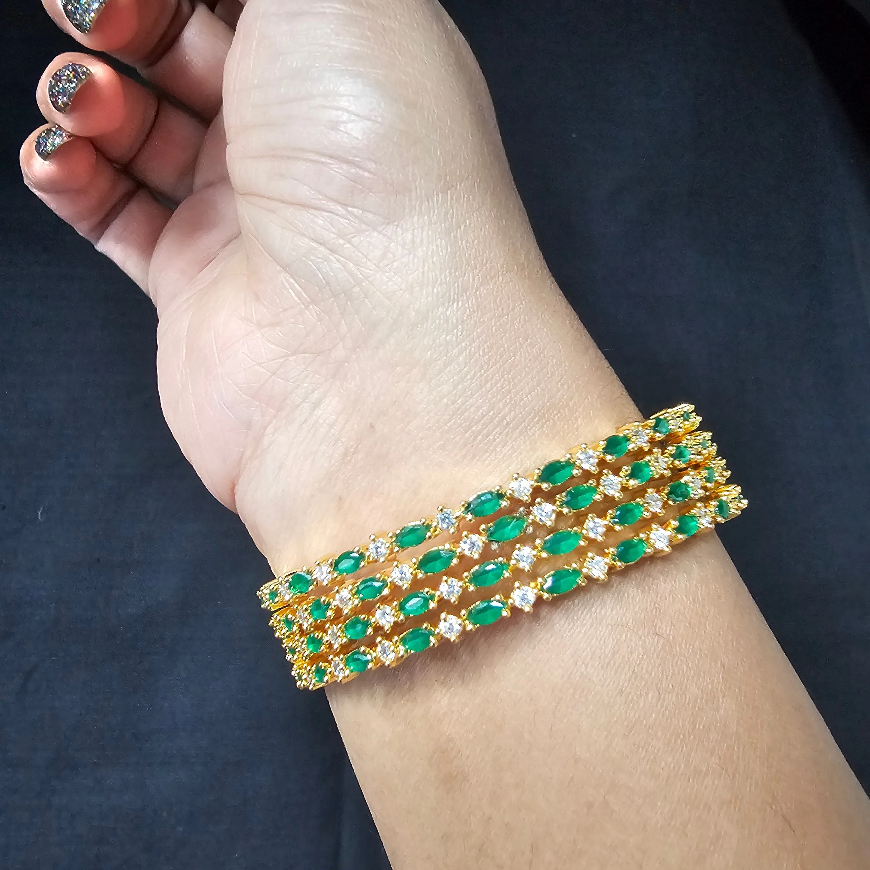 Green Gold Plated bangles