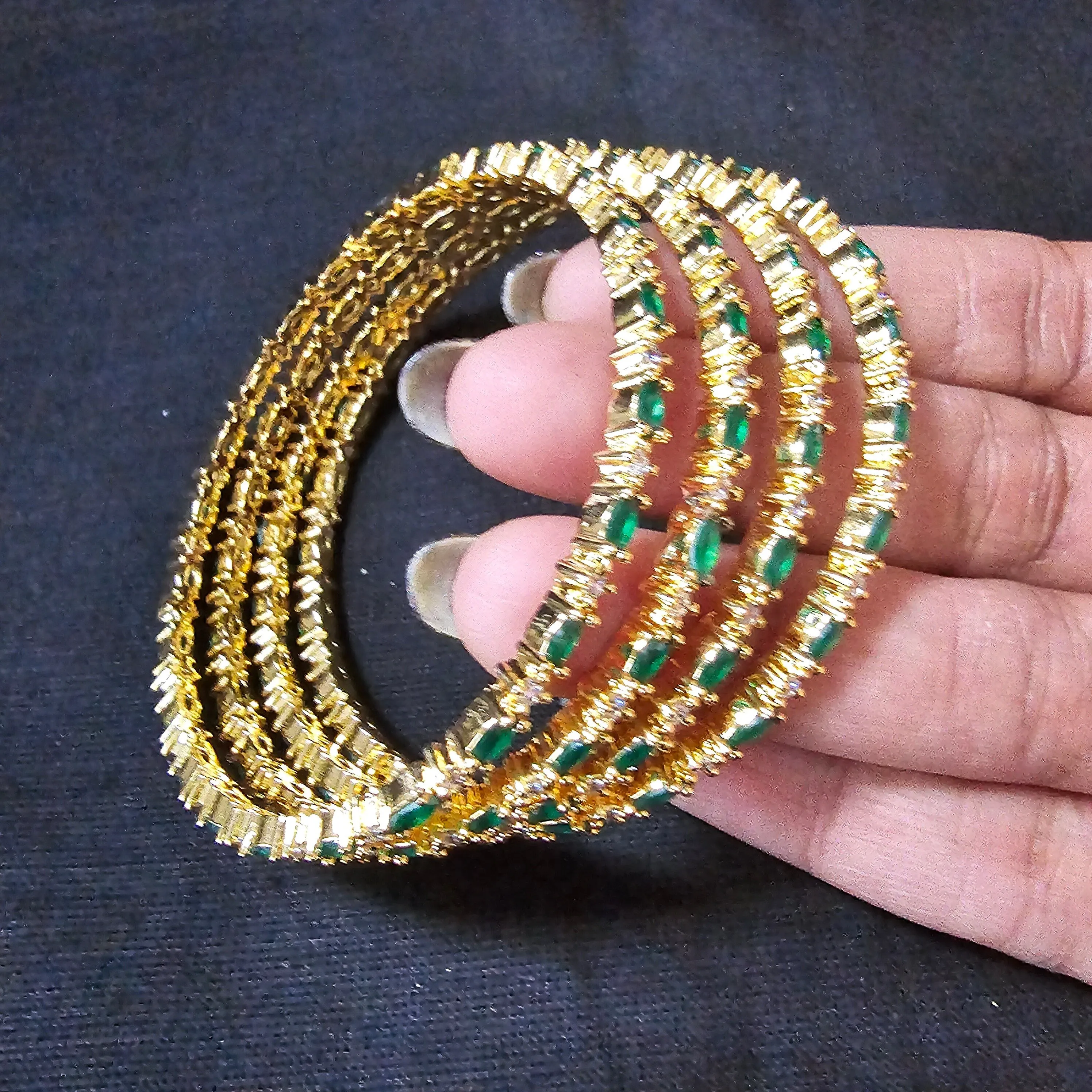 Green Gold Plated bangles