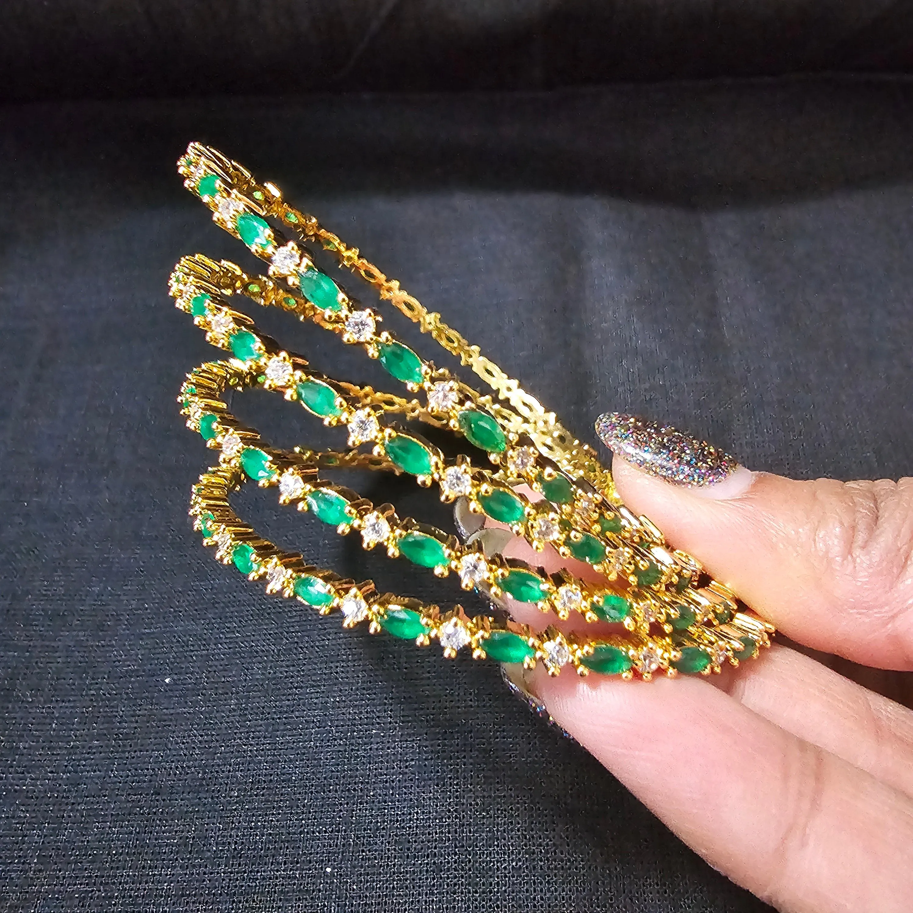 Green Gold Plated bangles
